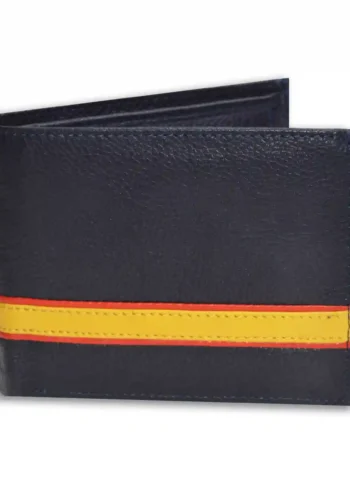 BILLETERA DE CUERO MORADA Y AMARILLO