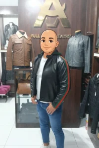 Casaca de cuero inspirada en modelo gucci