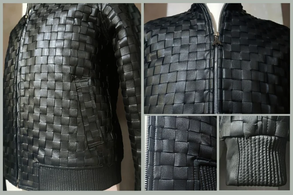 Confección casaca de cuero con trenzas 1.7